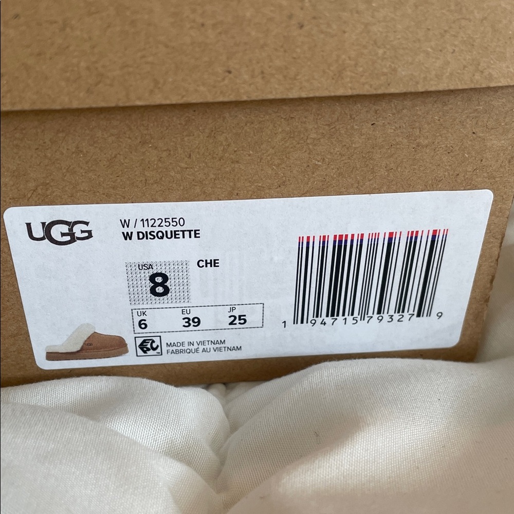 UGG Tan and Cream Disquette Sheepskin Slippers - Picture 6 of 6